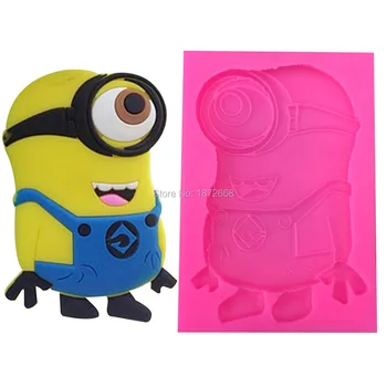 

Cake fondant silicone mold New famoso figura small yellow people chocolate fudge decorated kitchen baking cookies 50pcs
