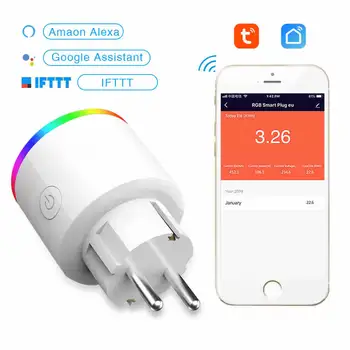 

Tuya smart plug RGB Scene Lamp wifi Mobile Phone Timing Switch Socket Remote Control