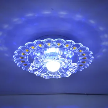 

Crystal 9W Round Aisle Lighting Entrance Hallway Sconce Lamp Surface Mounted Led Ceiling Lights panel spot led lights for home