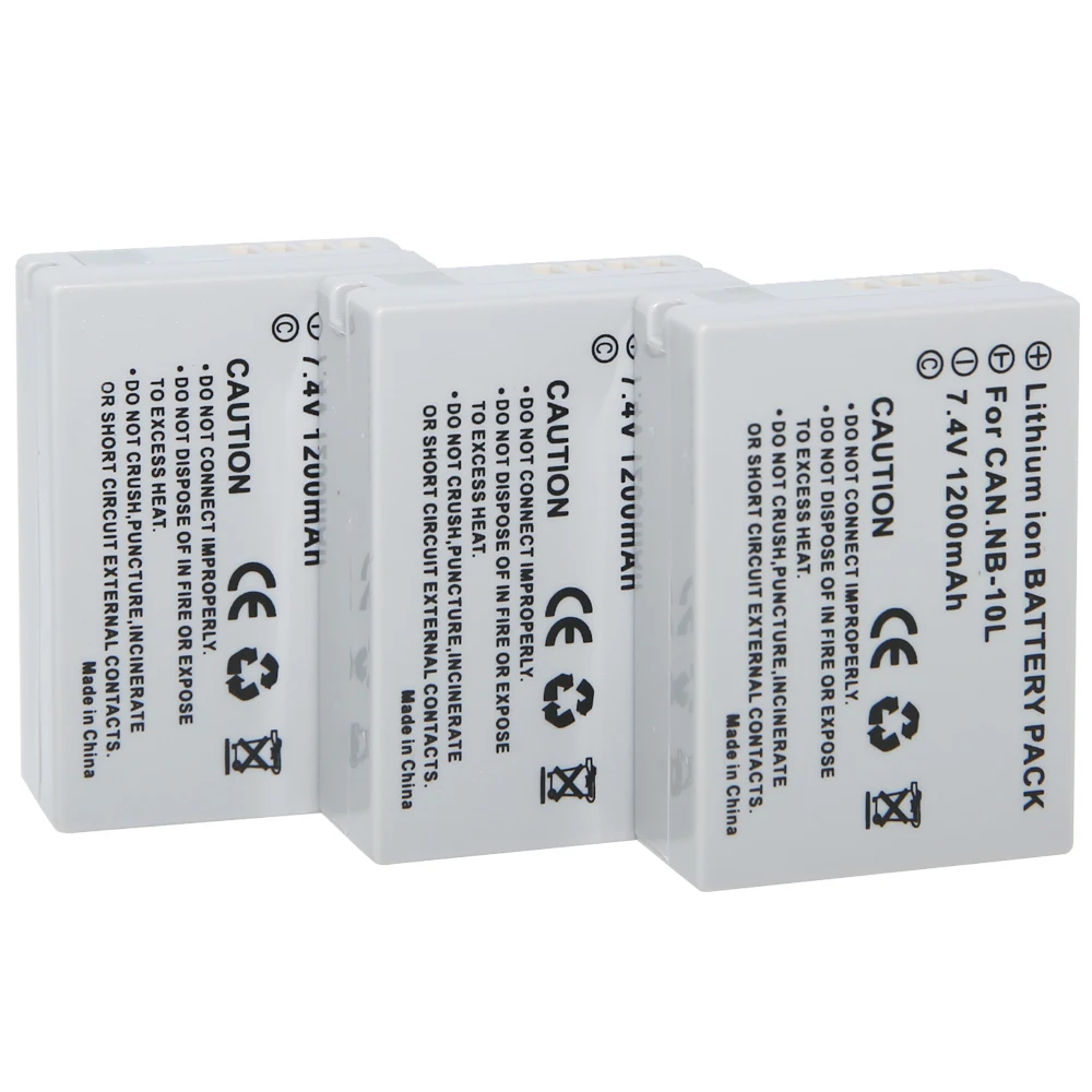 3 шт./лот 7 4 в 1200 мАч Цифровая камера Аккумулятор NB 10L NB10L для Canon G1X G15 G16 SX40HS SX50HS SX60HS