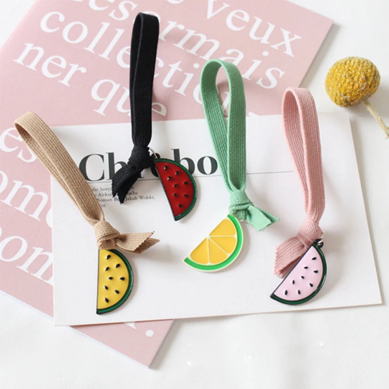 

4 Shapes Cute Fruit Elastic Hair Bands Rubber Girl Hairband Hair Rope Tie Bracelet Ponytail Holders Women Hair Accessories