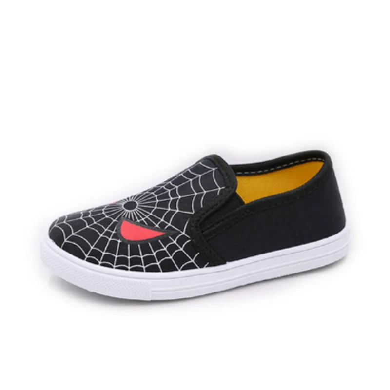 Детская обувь для человека-паука, модные мягкие кроссовки с хлопковой подкладкой для маленьких мальчиков и девочек, спортивная обувь для детей, повседневные лоферы на плоской подошве - Цвет: Black B8