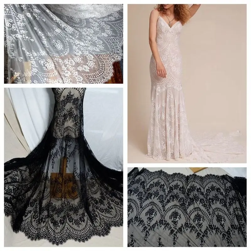 GLace 3M/Lot African Lace French Eyelash Fabric Embroidered DIY Clothing Wedding Dress Table Flag Accessories TX649 | Дом и сад
