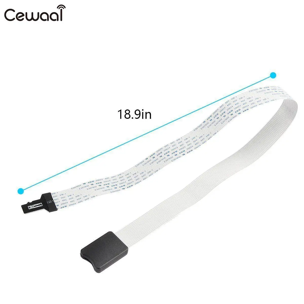48CM TF Transfer SD Flex Extension Cable Memory Card Extender Cord for GPS DVD DVR 4