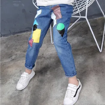 Girls Jeans Kids Cute Cartoon Mickey Pattern Jeans Spring Autumn High Quality Children Pants Casual Trouses Baby Girls Jeans 6