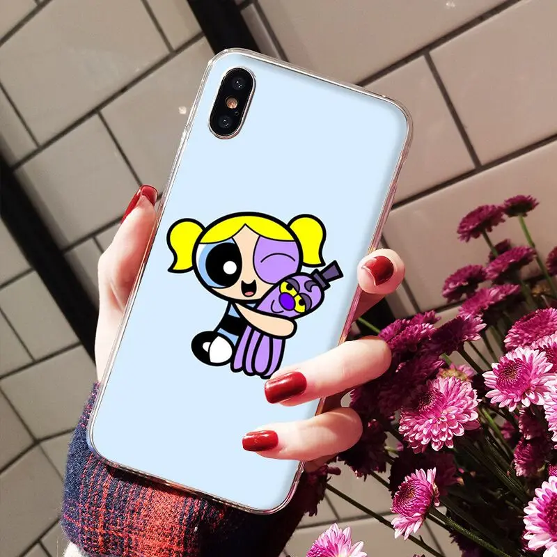 Yinuoda супер милый Powerpuff Girls Мягкий силиконовый чехол для телефона для Apple iPhone 8 7 6 6S Plus X XS MAX 5 5S SE XR мобильных телефонов