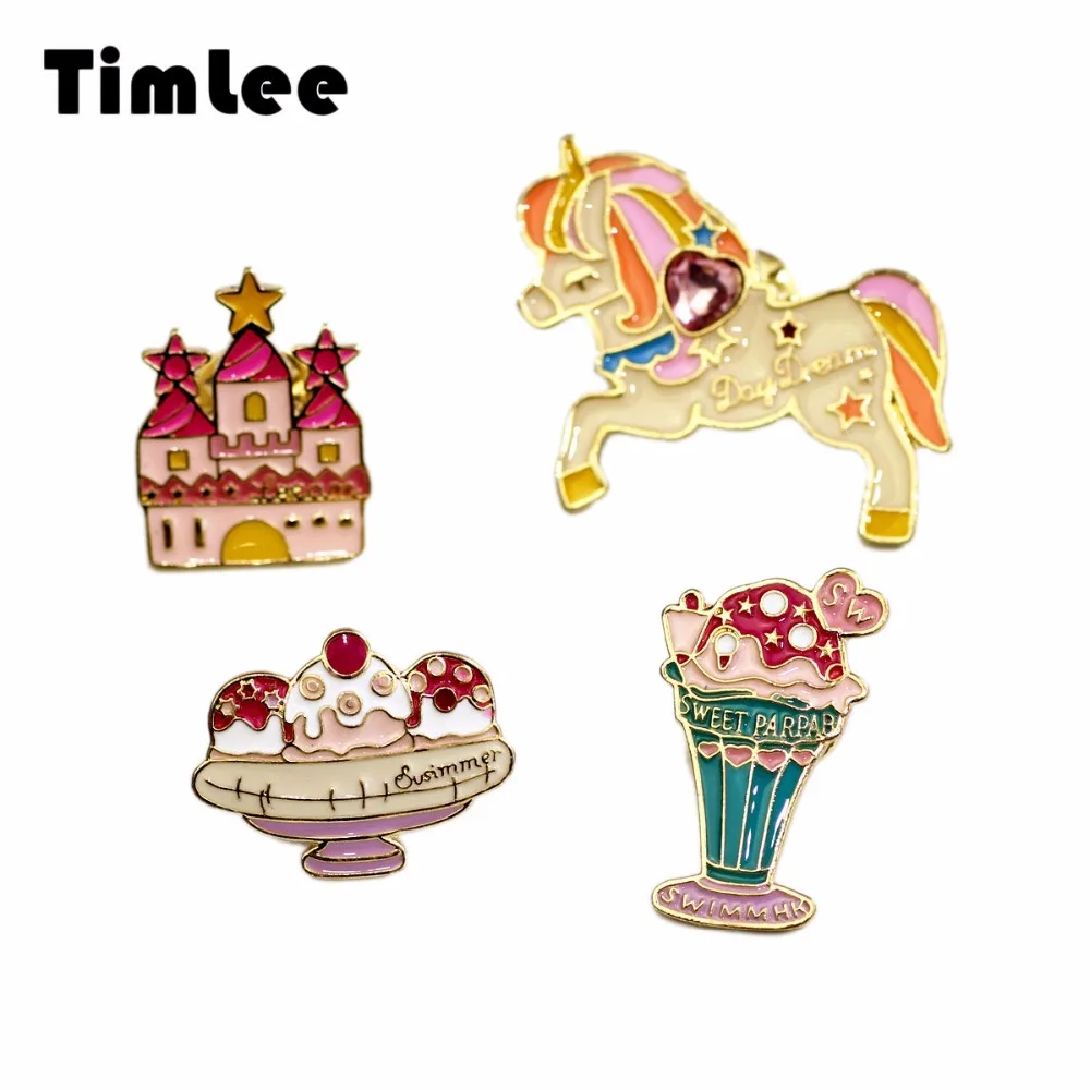 Металлическая брошка-заколка Timlee X322 с героями мультфильмов милое цветное