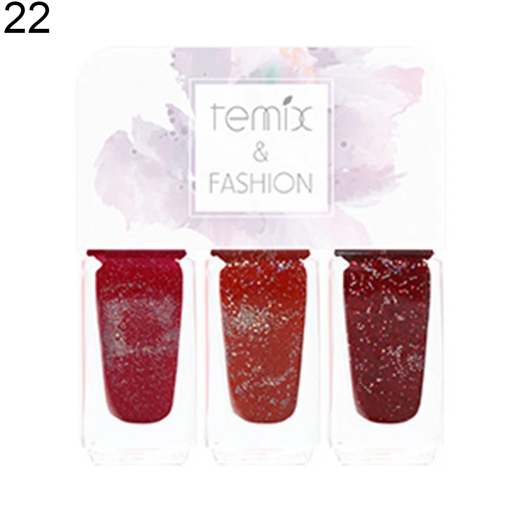New 3Pcs Temix Jelly Style Watery Non Toxic Peel Off Nail Polish Quick Drying Base - Цвет: 22