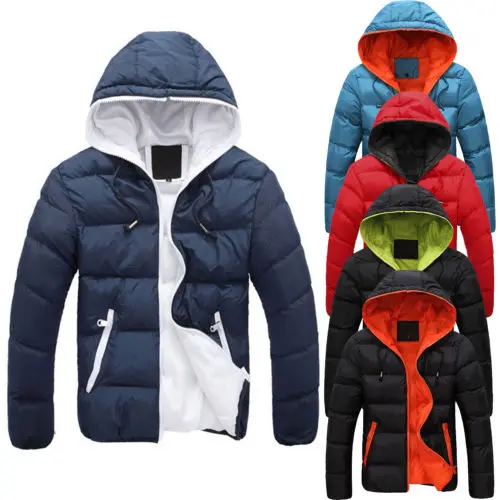NEW Fashion Men’s Slim Casual Warm Jacket Hooded Winter Thick Coat Parka Overcoat Hoodie Hot