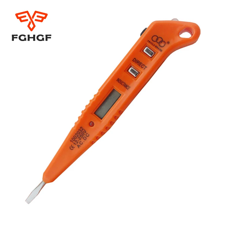 

FGHGF Portable AC DC Voltage Test Pencil Voltmeter Circuit Detector Led Light Alert Electric Volt Tester Pen 12-220V Detection