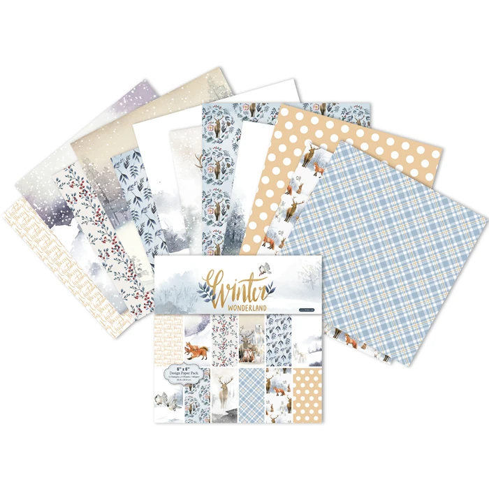 

Winter wonderland Scrapbooking paper pack of 24 sheets handmade craft paper craft Background pad 55