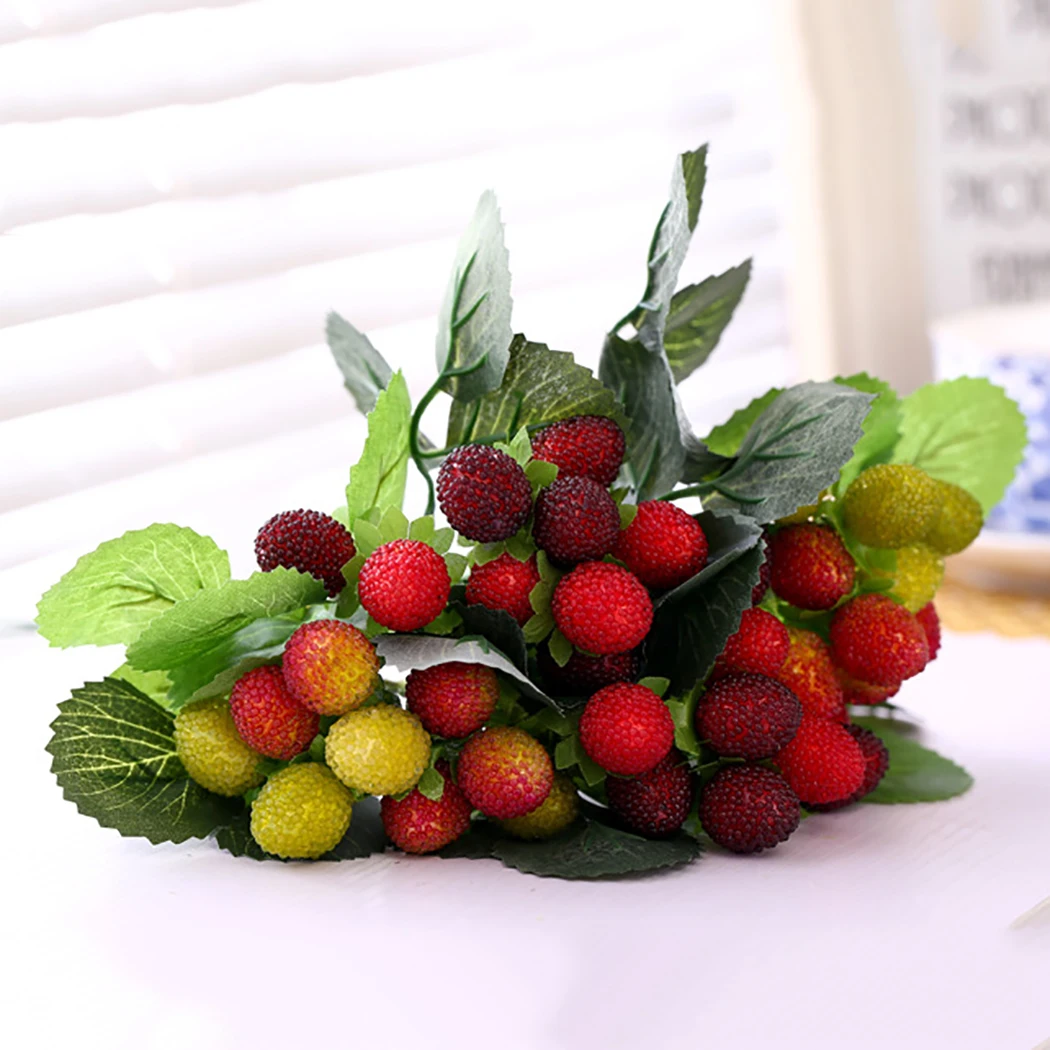 Artificial Fruits Decorative Lifelike Myrica Rubra Simulation Fruits Fake Fruits for Home Decor