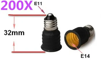 

200pcs E11 to E14 LED socket adapter Led Light Lamp Bulb Holder converter Free Shipping With Tracking No.