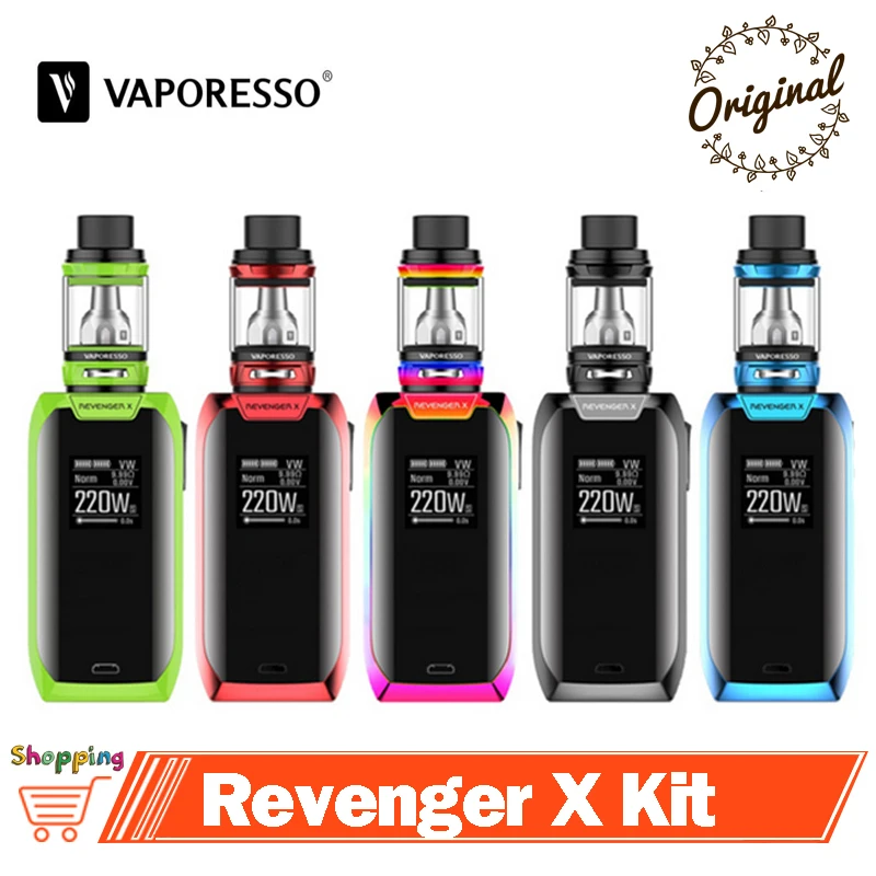 

Original Vaporesso Revenger X Kit Vape with 220W Revenger X Mod and 2ml NRG Mini Tank /5ml NRG Tank Electronic Cigarette Vapor