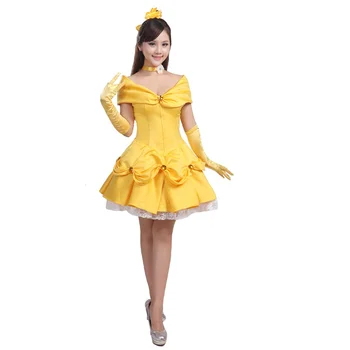 

Beauty and the Beast Adult Costumes Luxurious Princess Belle Dress Cosplay