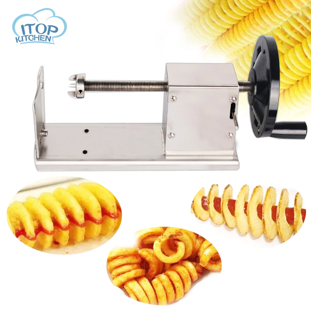 

ITOP Manual Tornado Potato Cutter 3 in 1 Multifunction Blade Stainless Steel Blades Twisted Vegetable Slicer Kitchen Assistant