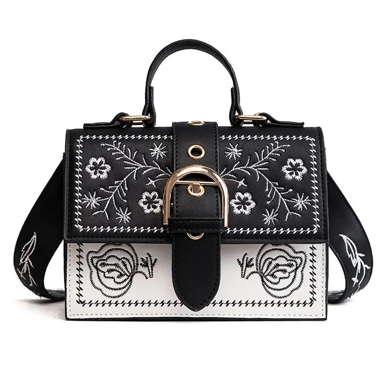 

Fashion Women Bag Panelled Vintage Girls Bags for Girls PU Leather Women Messenger Bags