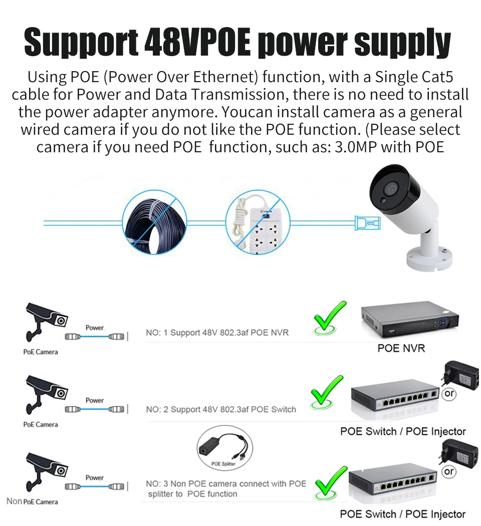 XM HD 3.0MP аудио запись CCTV POE IP камера Открытый водонепроницаемый ИК P2P Onvif безопасности Наблюдения Пуля IP камера