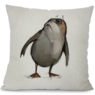 Чехол для подушки Porg из хлопка и льна, Звездные войны, цифровой домашний декоративный с рисунком, диванная подушка, чехол для дивана, стула - Цвет: 2