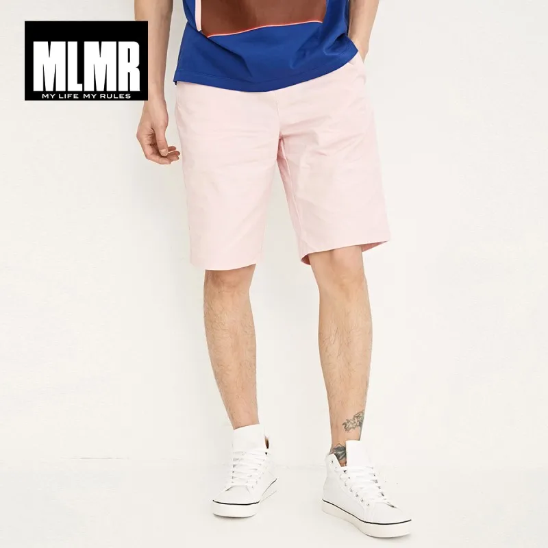 

MLMR Men's Letter Patch Loose Fit 100% Cotton Washed Shorts M|218215511