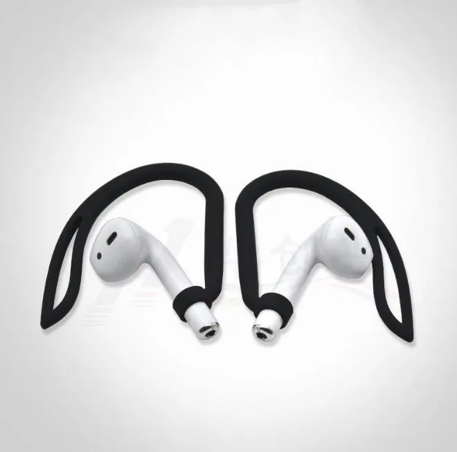 Black 25 пар защитных наушников безопасные подходят крючки для Airpods Apple беспроводные наушники аксессуары силиконовые спортивные анти-потери ушные крючки - Цвет: Black