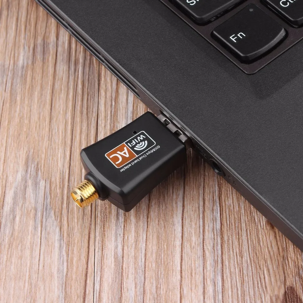 TEROW USB 2,0 600 Мбит/с WiFi беспроводная сетевая карта Двухдиапазонная высокоскоростная 2,4 ГГц 5 ГГц 802.11ac LAN адаптер с поворотная антенна