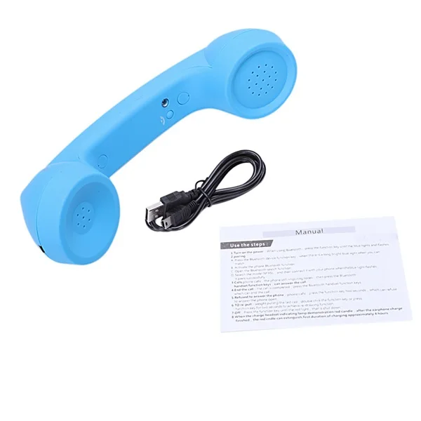Bluetooth микрофон наушники телефон в ретро-стиле микрофон динамик телефонный звонок приемник-Горячий - Цвет: Blue