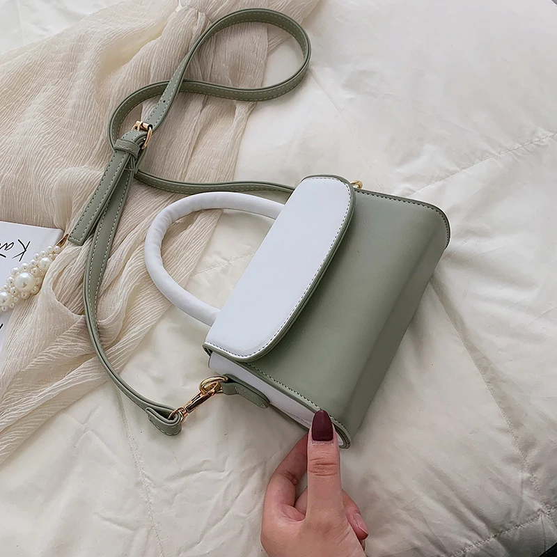 

Mini Contrast Color Pu Leather Crossbody Bags For Women 2019 Messenger Shoulder Bag Female Totes Phone Purses and Handbags