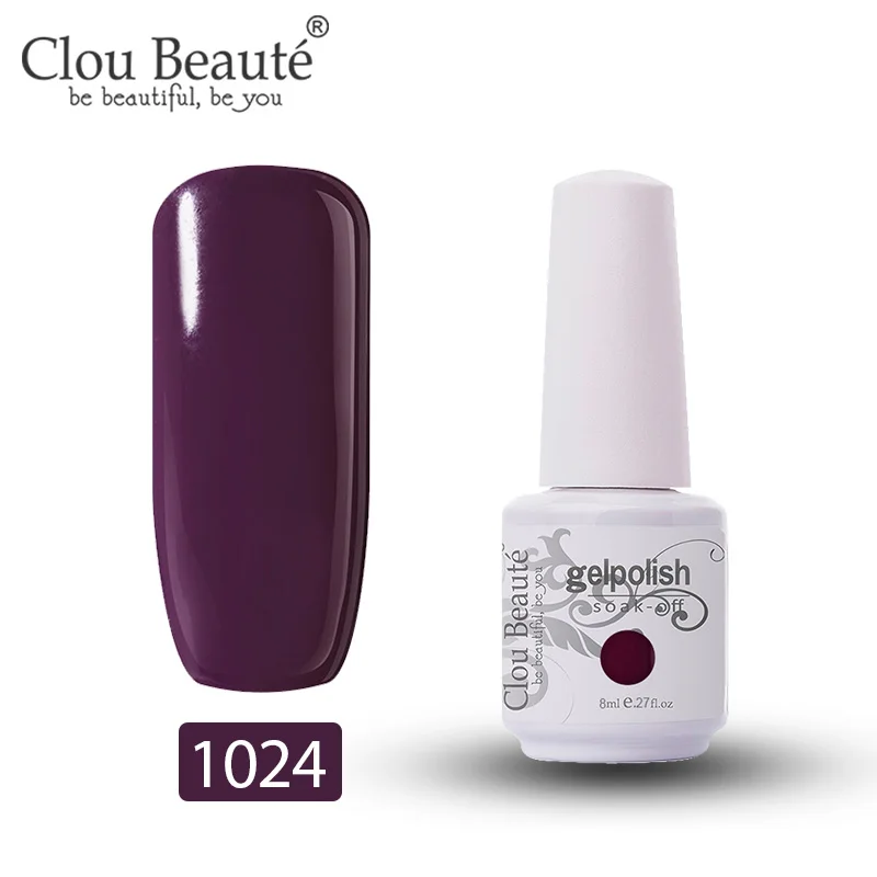 Clou Beaute Гель-лак для ногтей Блестящий Светодиодный УФ-Гель-лак для дизайна ногтей впитывающий Гель-лак розовый белый цвет 8 мл гель для рисования - Цвет: 1024