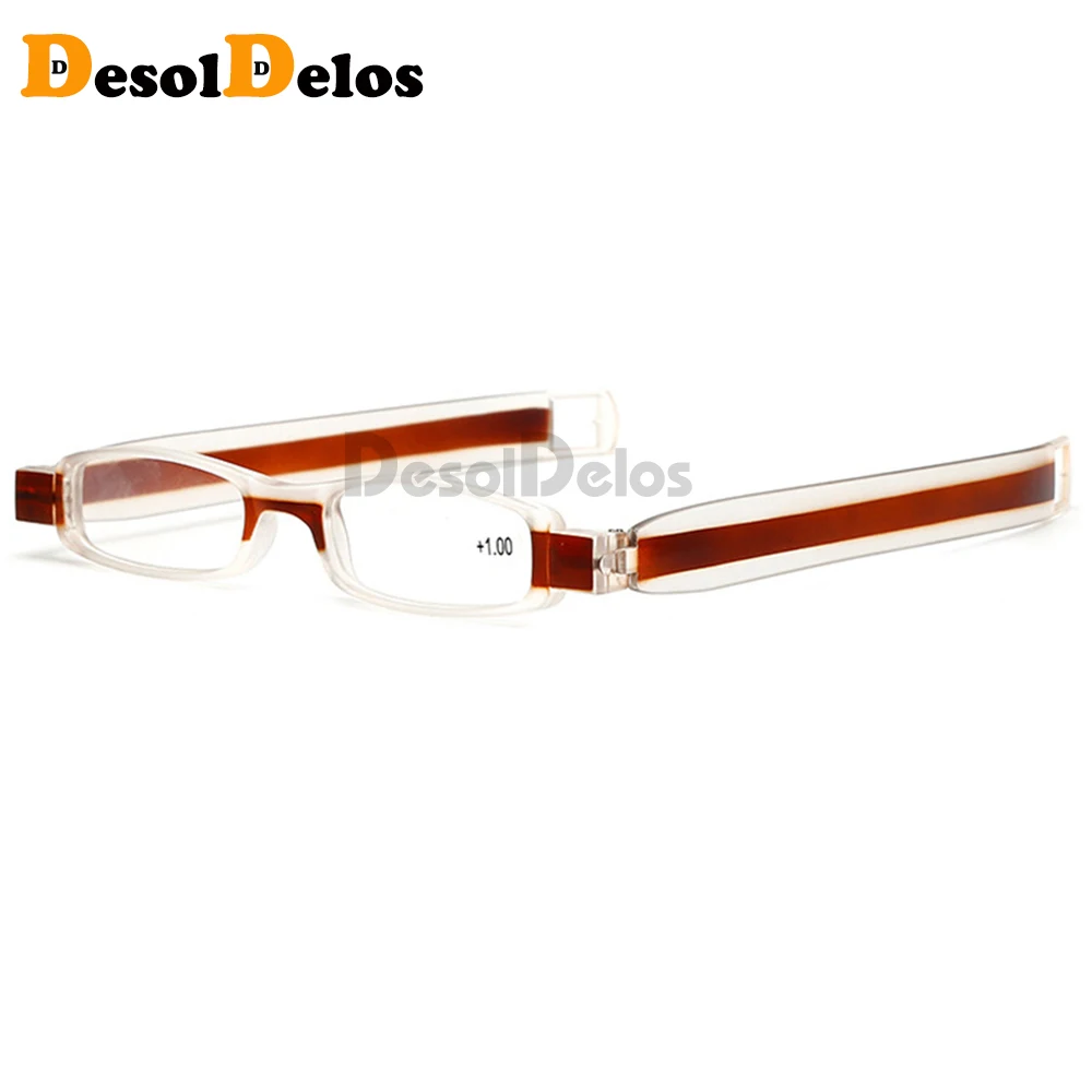 Upgraded 360 Degree Rotation Reading Glasses Ultraportability Mini Slim Folding Eyeglass Spectacles for Old Man Grandmother