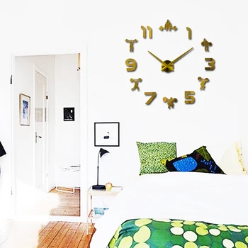 

home decoration new mirror effect diy digital Brief style still life Living room wall stickers quartz big watch wall clock