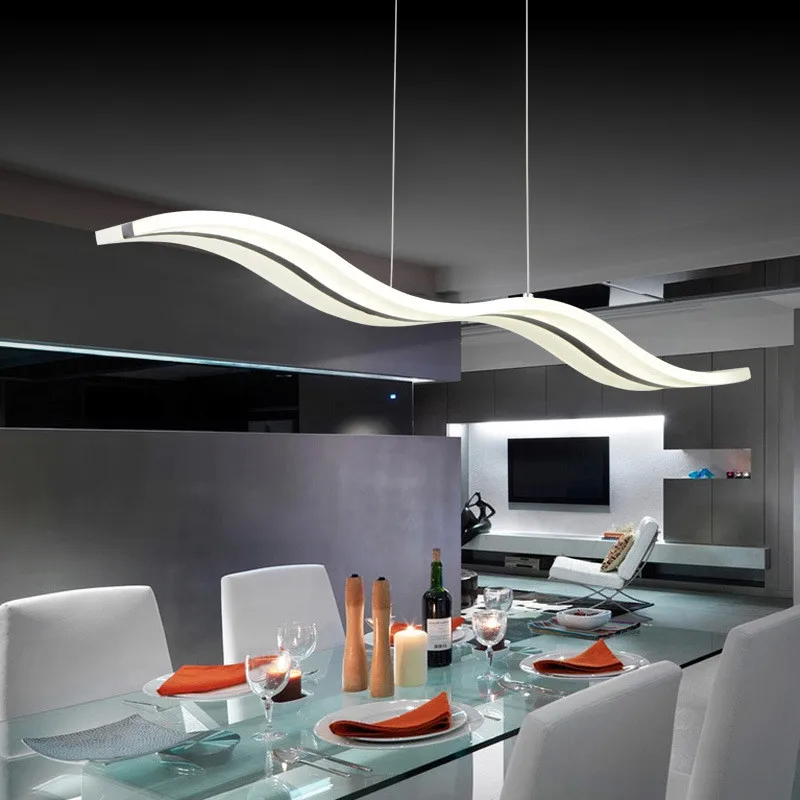 types of kitchen lighting. led pendant lights modern kitchen dining room acrylic lamp crystal table 3d wave types of lighting s