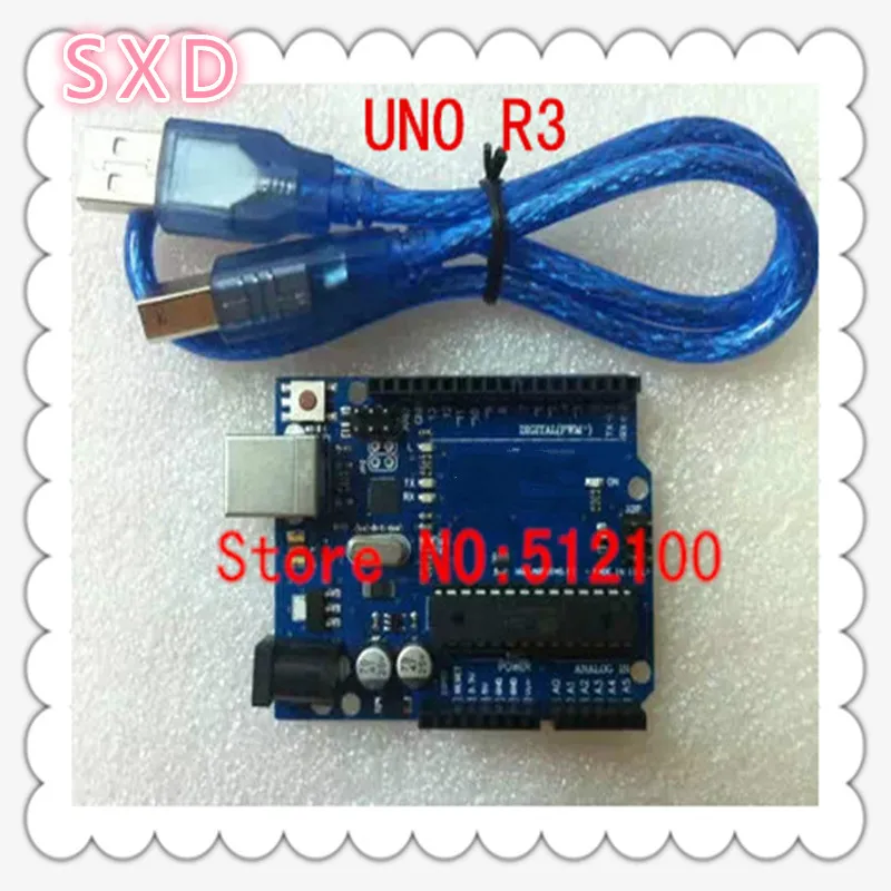 

Free shipping 10PCS= 5Set = 5pcs UNO R3 board MEGA328P ATMEGA16U2 + 5PCS USB Cable