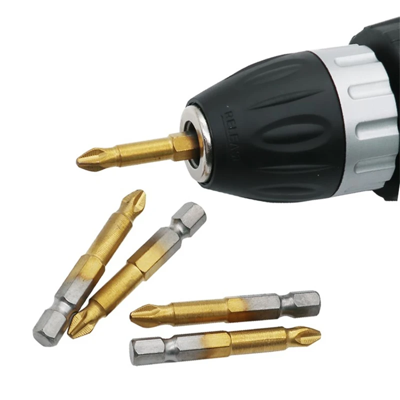 

5Pcs Six Angle Screwdriver Titanium Plated PH2 Non-slip Batch Screwdriver Head Screw Plating With Magnetic Tip