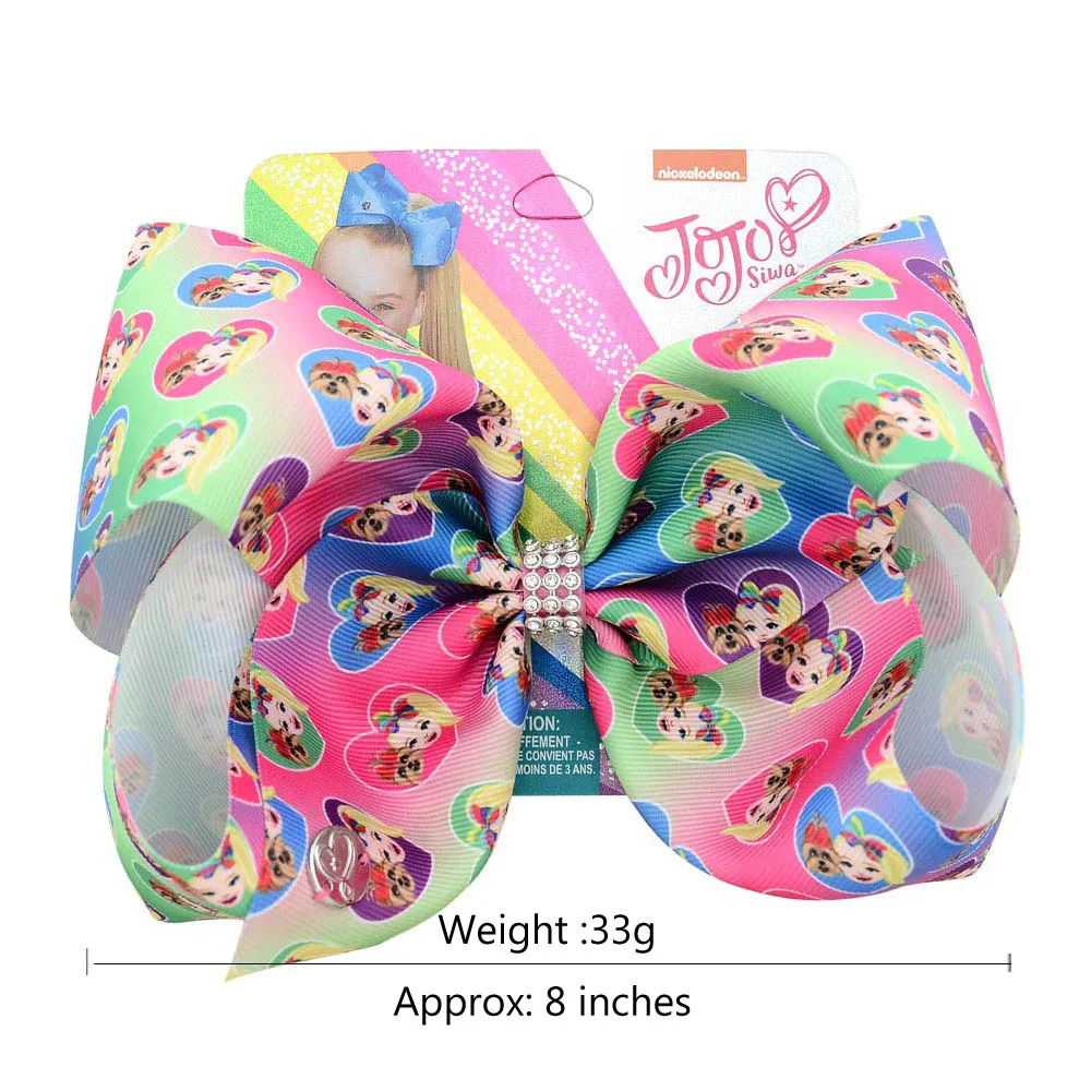 Банты для волос JoJo Siwa 1 шт. 8 дюймов разноцветные градиентные банты из ленты с