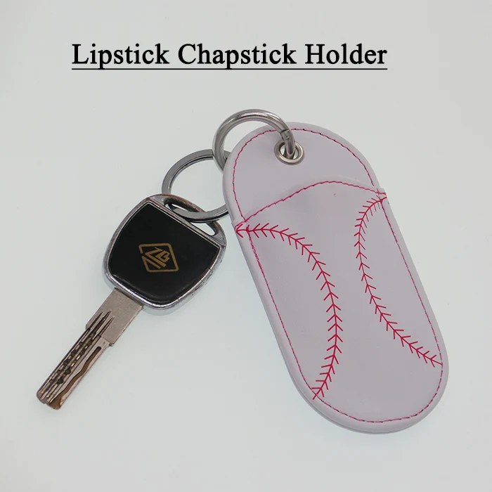 DHL софтбол Бейсбол кожаный чехол для помады держатель чапстик брелок для губ сумка цвета мульти-ключ плоскогубцы