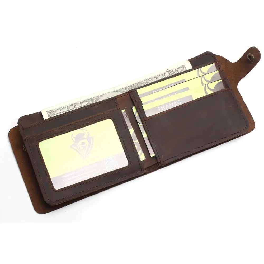 Goedkoop 2020 Top Koe Laag Echt Leer Mannen Vintage Portemonnee Koeienhuid Crazy Horse Volledige Leer Voor Mannen Portemonnee