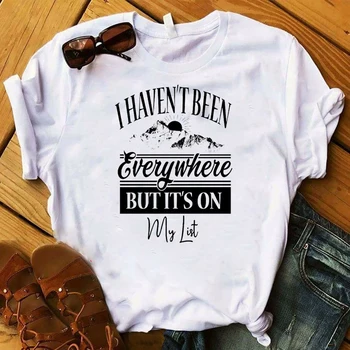

2019 Women Shirt Fashion happy camper Travel Fashion Flowers Short Sleeve Graphic Printed Top Tshirt Female Womens T T-shirt