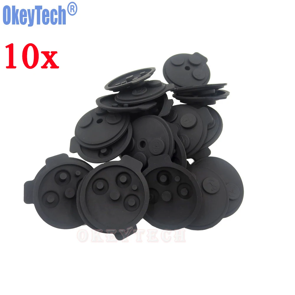 

OkeyTech 10PCS/LOT 3 Buttons Car Styling Replacement Key Shell Case Pad for Mercedes Benz Smart 1998-2012 Fob Rubber Button Pad
