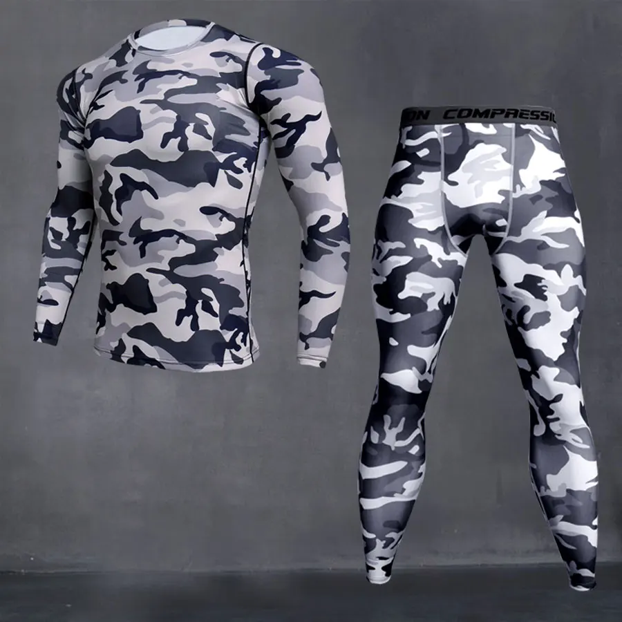 ММА мужские компрессионные наборы базовый слой обтягивающие штаны для тренировок фитнес бодибилдинг спортивный костюм рубашка с длинным рукавом Спортивные костюмы Рашгард Ки