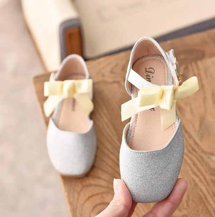

Girls Leather Shoes For Party Children Shoes Girls Wedding Princess Dance Bow Tie Children's Footwear for Kids Baby Girl