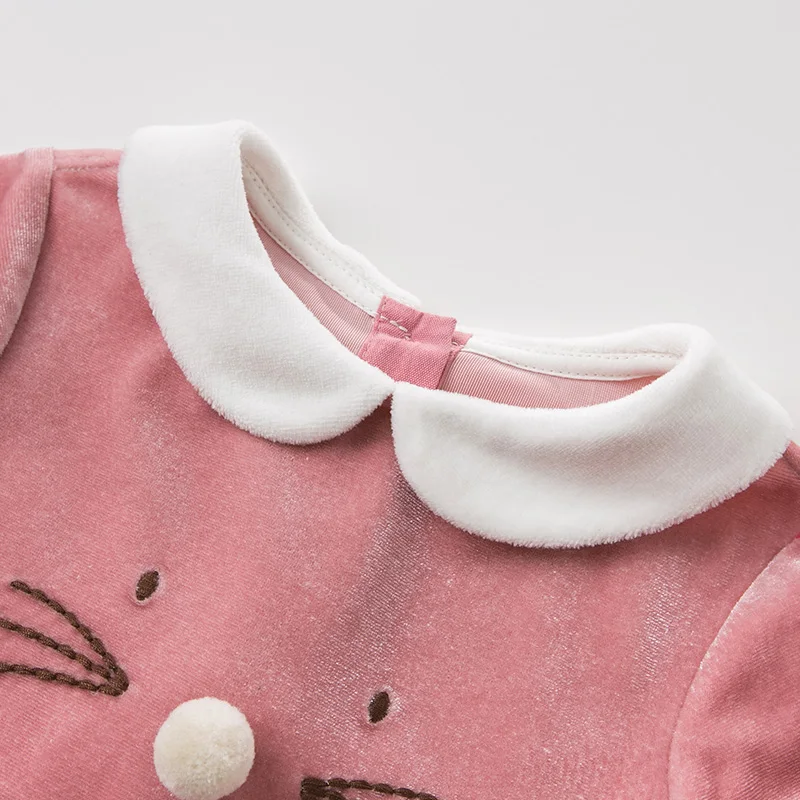 Dave bella/DBM10843, весенне-осенние модные комплекты одежды для маленьких девочек с изображением кота милые детские комплекты с длинными рукавами детский комплект из 2 предметов