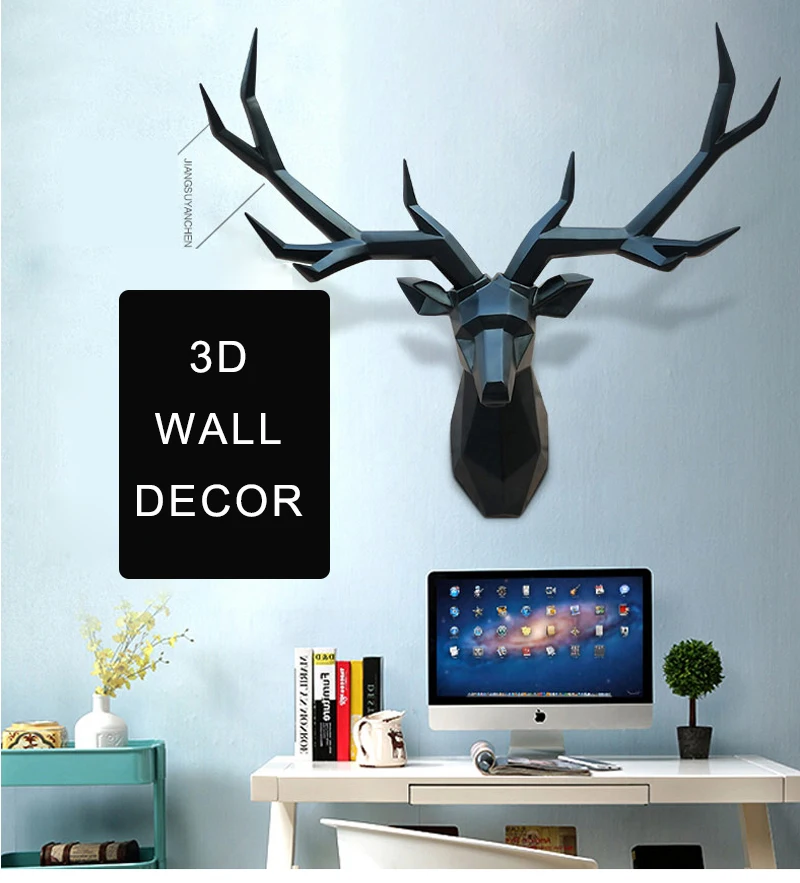 Home-Decor-Accessories-3D-Deer-Statue-Large-Animal-Figurine-Wall-Decoration-Sculpture-Ornament-Party-Wedding-Decorations (1)