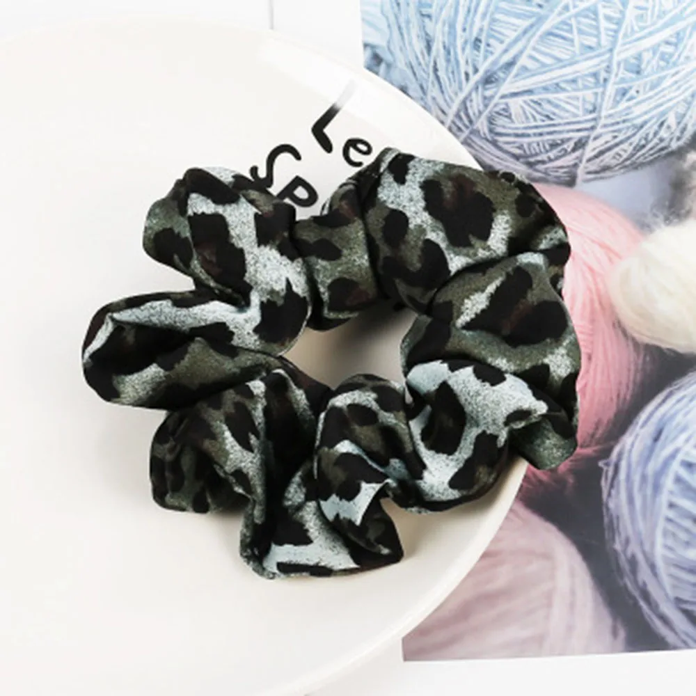Леопардовые женские эластичные резинки для волос с конским хвостом, эластичные повязки на голову, Женские однотонные аксессуары для волос