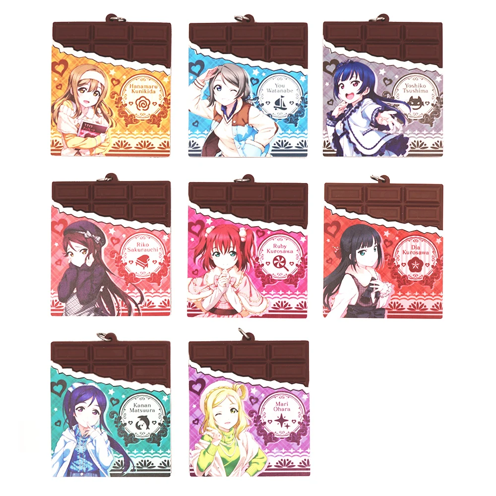 Резиновый брелок для ключей с надписью Love Live Lovelive Sunshine Aqours Anime Yoshiko Hanamaru You диам