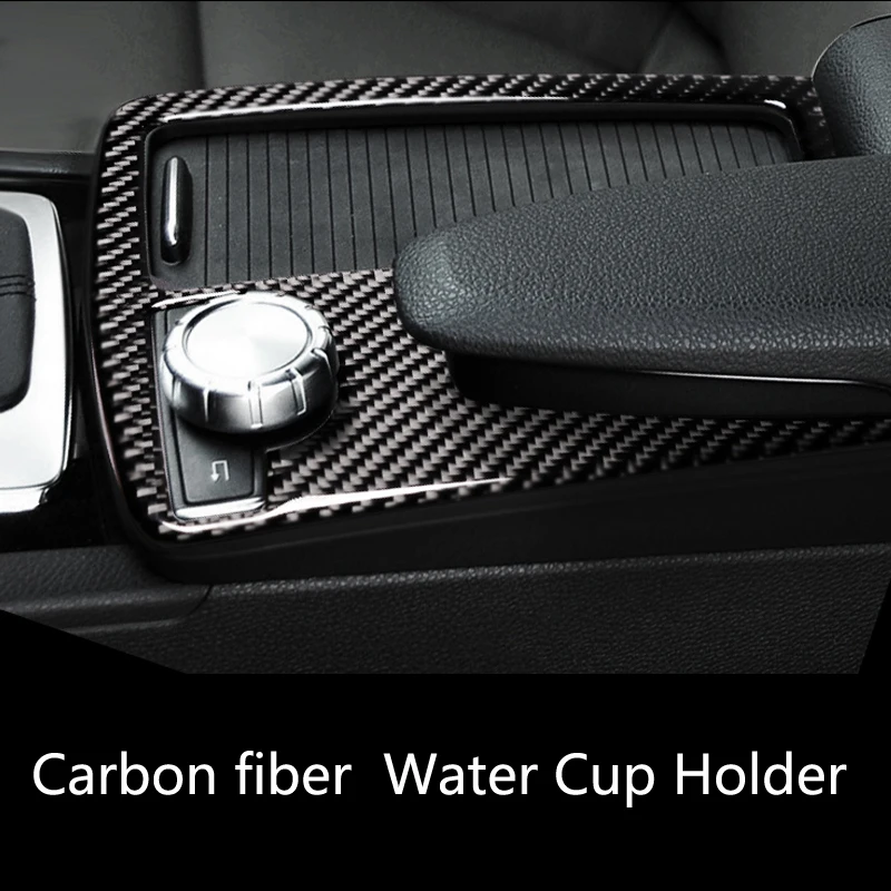 Carbon fiber Water cup holder panel decorative box Trim For Audi Q3 2015-2018