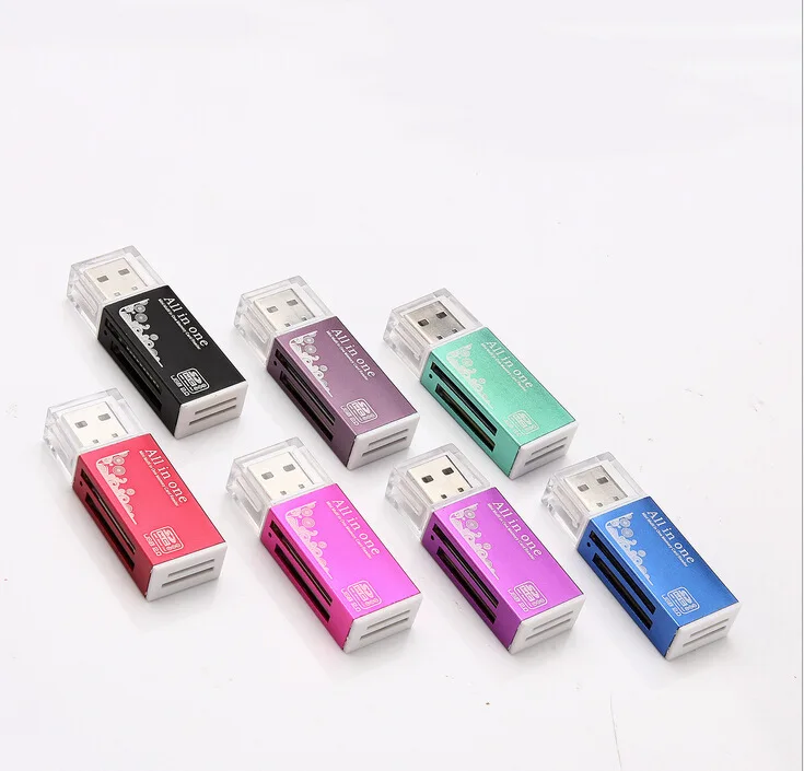 

All in one card multi reader adapter connector for SD/SDHC,MMC/RS MMC,TF/MicroSD,MS/MS PRO/MS DUO,M2 card reader