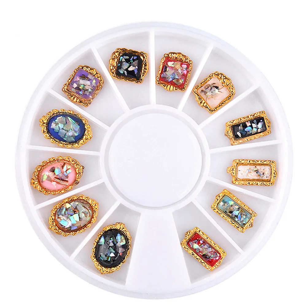 

Crystal AB Nail Gems Rhinestone for Nails Art Glass Geometry Blossom Jewelry Diamond Nail Stone Decorations Manicure 1 Wheel