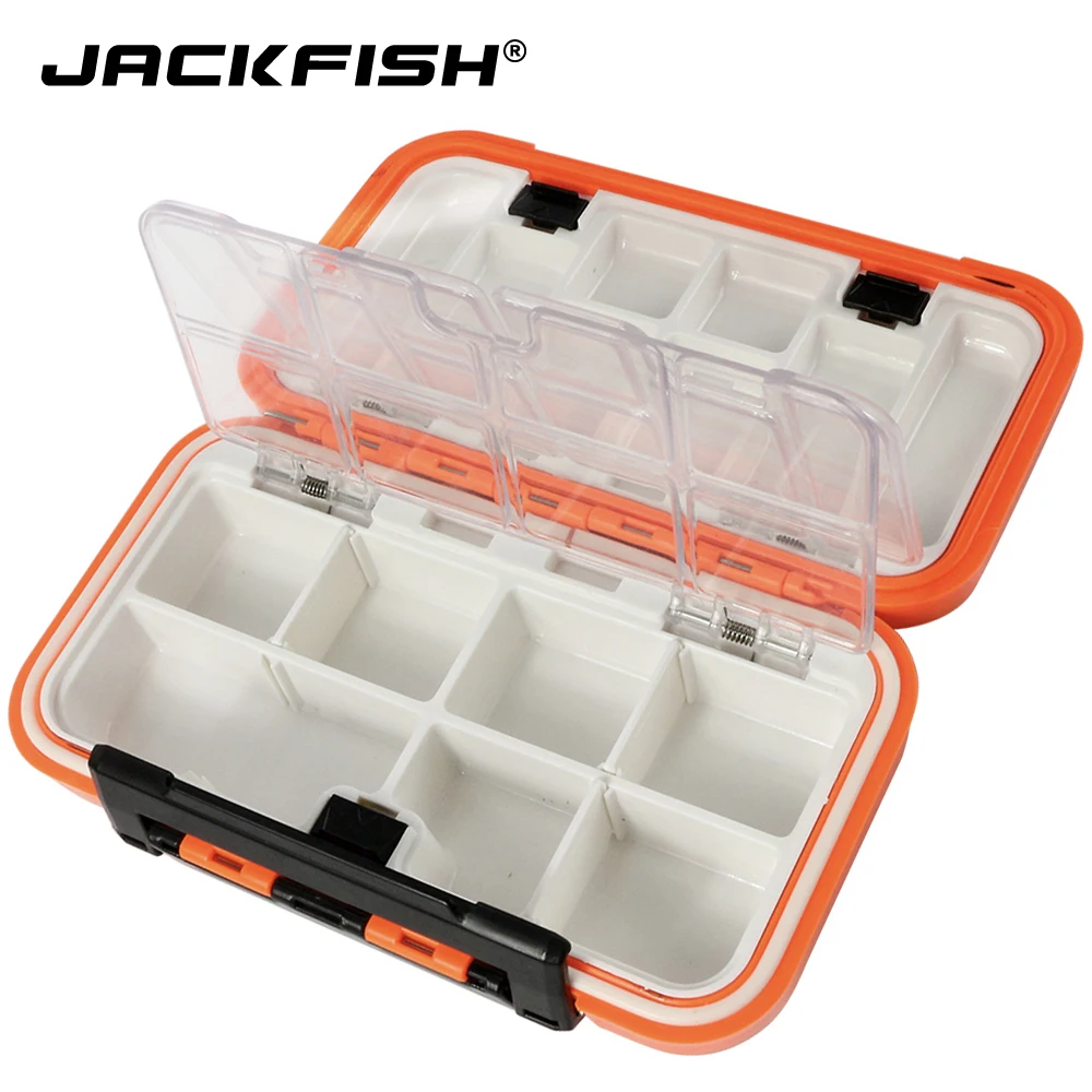 

JACKFISH Fishing Tackle Boxes Double Layer 16 Compartments Lure 16CM Fishing Box For Fly Fishing Tackle Boxes Accessorie