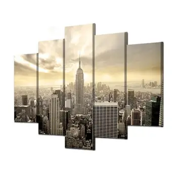 

5 Pcs New York Empire State Building Picture Painting For Living Room Home Decor Modern Wall Art Canvas Prints unframed)